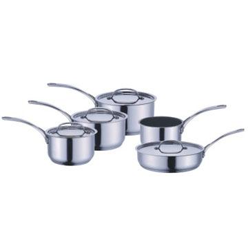 China Sustainable Stainless Steel Cooking Pots With Cast Steel Handle for sale