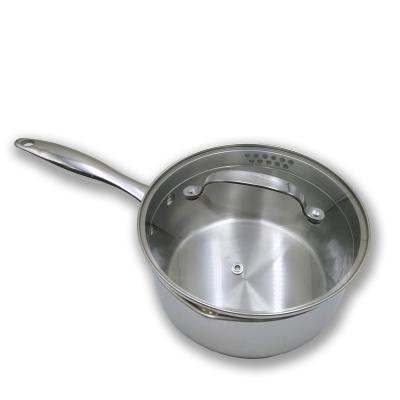 China High Quality Stocked 20cm Stainless Steel Kitchenware Casserole with straining lid for cooking for sale