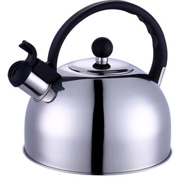 China Durable Polished Stainless Steel 2.5L Whistling Kettle Tea Kettle With Nylon Handle for sale