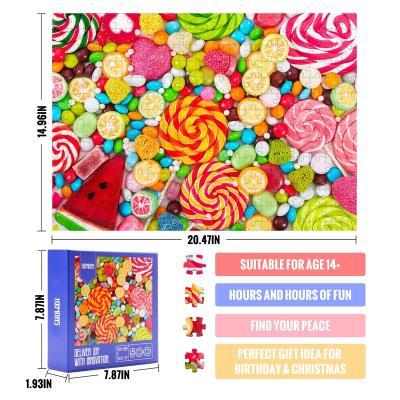 China 100% Eco-friendly High Quality Colorful Candy Round Jigsaw Puzzles For Kids for sale