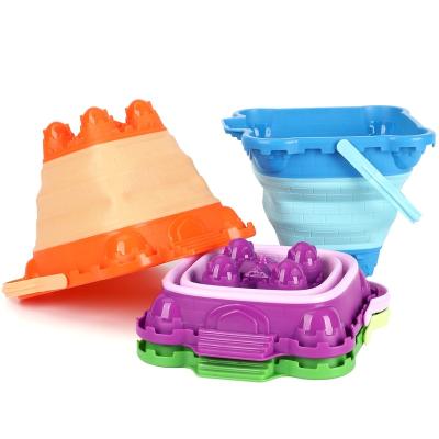 China Best Selling Beach Toy Eco Friendly Children Silicone Beach Buckets Kids Play Toys for sale