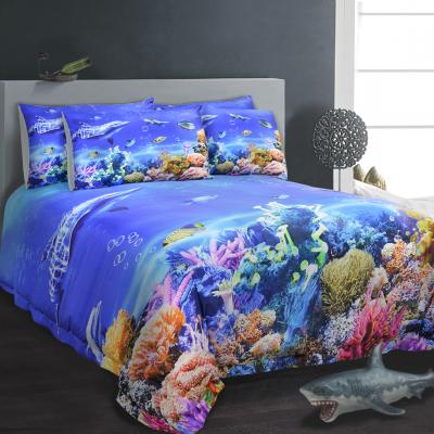 China Nondisposable Digital Printed Satin Duvet Cover Luxury Famous Brand Hotel Bedspread Bedding Set 3D Bed Sheet Sets for sale