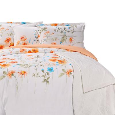 China Wholesale Modern 100% Cotton Sateen Floral Design Sheet Bedding Set Duvet Cover Sets Anti Dust Mite Modern Duvet Cover Sets for sale