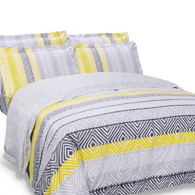 China Anti Dust Mite 100% Cotton Sateen 4 Piece Bedding Sets Reactive Geometric Print Bed Linen Sheet Set for sale