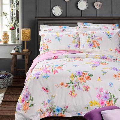 China Nondisposable Luxury 100% Cotton Sheet Bedding Set Flower Design Duvet Cover Set for Home and Hotel for sale