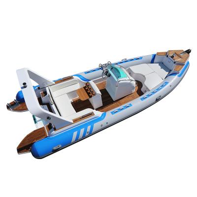 China Family Entertainment New Arrival Luxury 23.3ft CE 7m RIB Hypalon Inflatable Fishing Rowing Boat with 200HP Motor Inflatable Rib Boat for ocear water for sale