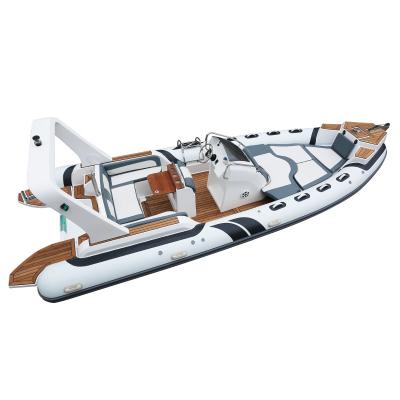 China New Arrival CE 7m RIB Hypalon Inflatable Fishing Rowing Boat 23.3ft Luxury with 200HP Motor Inflatable Rib Boat for ocear water for sale