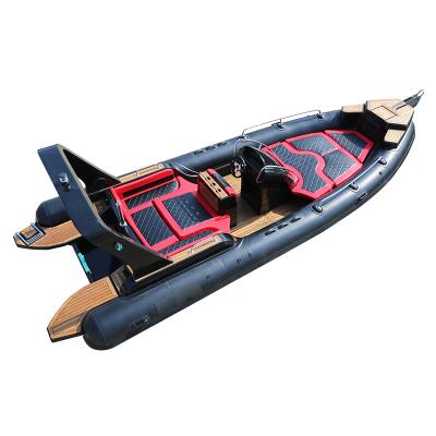 China Family Entertainment New Arrival Luxury 23.3ft CE 7m RIB Hypalon Inflatable Fishing Rowing Boat with 200HP Motor Inflatable Rib Boat for ocear water for sale