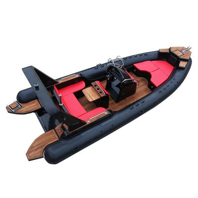 China New Arrival CE Luxury Rib 23.3ft 7m Family Entertainment Inflatable Boat RIB Hypalon Inflatable Fishing Rowing With Outboard Motor for sale