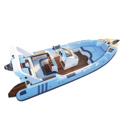 China RIB Luxury RIB Boat Family Entertainment Haote Pontoon Hypalon Inflatable Cabin Boat With CE Certification for sale