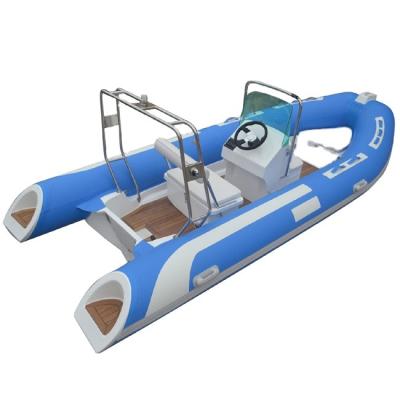 China Fishing Inflatable Rigid Barche Inflatable Pedal Patrol Boat CE Rib 480 Canoe Fiberglass Pontoon With Custom Logo for sale