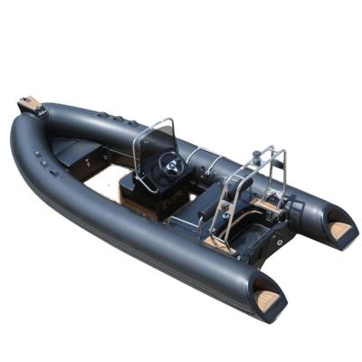 China CE RIB 480 Inflatable Pontoon Rigid Barche Pedal Patrol Rib Inflatable Fishing Boat For Water Sport for sale