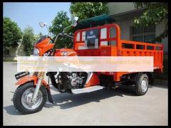 Gasoline Three Wheel Cargo Motorcycle / Motorized Cargo Trike Drum Brake