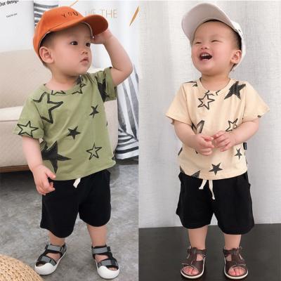 China Anti-Shrink 100% Cartoon Print Star Baby Plane Dyed AOP Kids Print All Over Cotton Baby Clothes T-shirt T-shirt For Summer for sale