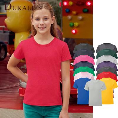 China Dukale Fruit Anti-Shrink Loom T-shirt Boys Girls T-Shirts 9 Years T-shirts Refine T-shirt Collar Kids Girl Blue T-shirt For Gril 'adolescence for sale