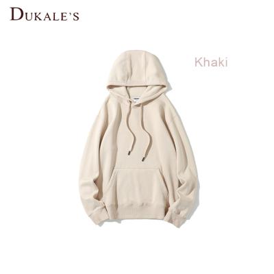 China Anti-wrinkle Dukale 65% polyester 35% cotton bright unisex color hoodies pull black and orange loose hoodie white hoodies for sale