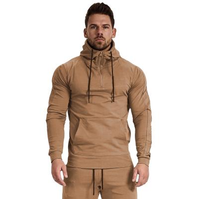 China 2021spring and autumn new fitness men's logo sports custom track tight hooded casual unisex breathable jogging sweatshirt for men for sale