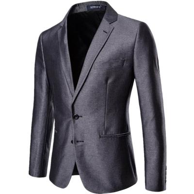 China Cheap high quality thin fit style suit coat gray men Korean anti-shrink price ready to ship custom logo and pattern for sale