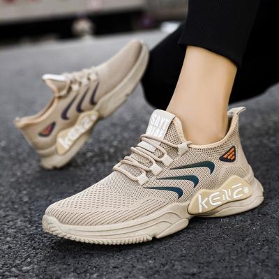 China CUSHIONING Custom Men's Shoes Knitted Fabric Men's Lightweight Sports Shoes Breathable Mesh Casual Men Shoes for sale