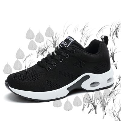 China CUSHIONING 2021 Women's Shoes Sports Air Cushion Running Shoe Women's Knitted Casual Walking Tennis Shoes for sale