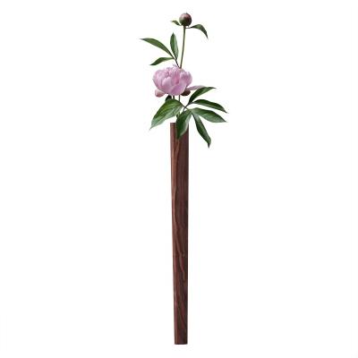 China HOT Nordic Eco-friendly AMAZONE Wall Hanging Flower Vase Plant Plant Solid Wood Bonsai Bottle With Glass Tube Home Decor Entryway Ornament for sale