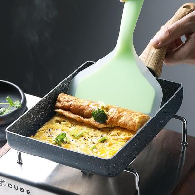 China Viable Steak Frying Pan Tamagoyaki Egg Chicken Pancake Omelette Non-Stick Fried Cooking Pan Set Silicone Scraper Kitchen Cookware for sale