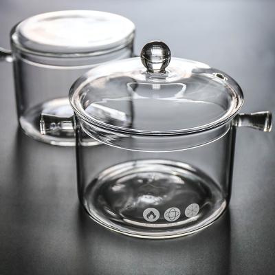 China AMAZON Pyrex Pot Soup Spaghetti Ramen Casserole Stovetop Pan Kitchen Cookware Viable HOT Heat Resistant Clear Glass Cooking Set for sale