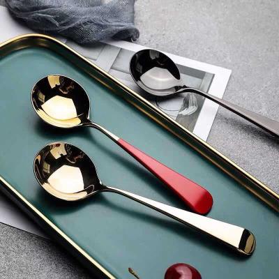 China Cute Viable Spoon Creative Salad Stainless Steel Dessert Dinner Soup Serving Spoon Cutlery Ice Cream Fruit Spoon Kitchen Spoon Tableware for sale