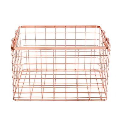 China Viable Nordic Luxury Landry Storage Basket Metal Magazine Iron Journals Bottle Holder Bathroom Organizer Tools Home Decor Accessories for sale