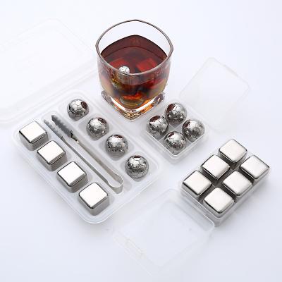 China Sustainable Portable Food Grade Metal Reusable Stainless Steel Ice Cube Ice Globes for sale