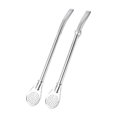 China Sustainable Food Grade Environmentally Friendly Metal Manufacturing Plant Portable Stainless Steel Straw Spoon for sale