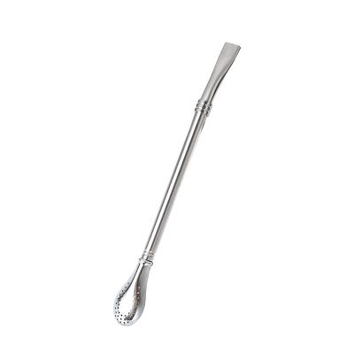 China High Quality Viable Stainless Steel Straw Spoon For Drinks Bar Coffee Filter Spoon/Bombilla Tea Straws for sale