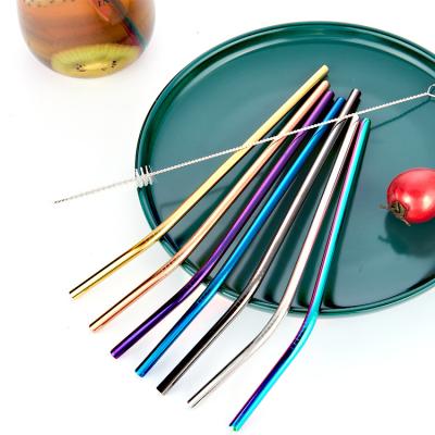 China Eco Sustainable Reusable FAD Customized Colorful Stainless Steel Drinking Metal Straw Set for sale