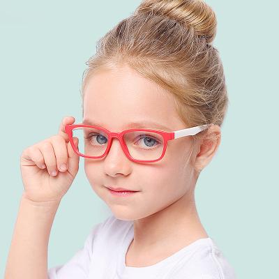 China Fashionable Kids Blue Light Blocking Silica Gel Glasses Anit Glasses Blue Light Frames For Kids Computer Eyewear for sale