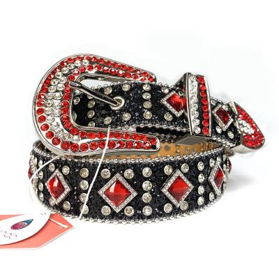 China Daily making plus size red 2020 handmade women's fashion rhinestone cowgirl ladies western jeans belt for women for sale