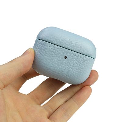 China Daily 2020 new fashion luxury cowhide bestsold wholesale price pebble PC leather hybrid colorful hard shell case for airpods pro 3 case for sale