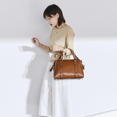 China 2020 Vintage Cowhide Bucket Bags Tote Wholesale Ladies Crossbody Genuine Leather Shoulder Bag Women Female Luxury Handbags for sale