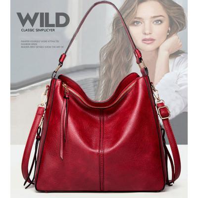 China Newest Vintage Vegan Red Work Casual Chic Unique Elegant Leather High Quality Office Single Shoulder Handbag For Women Custom 2020 for sale