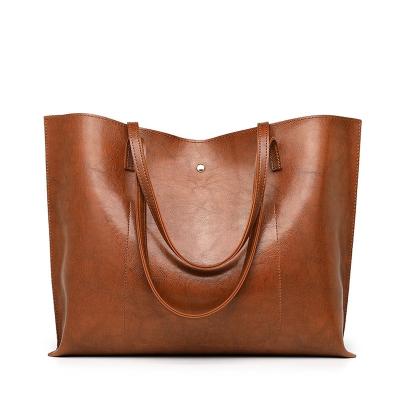 China Vintage 2020 designer handbags custom famous brands leather chic brown PU casual tote bags for women ladies for sale