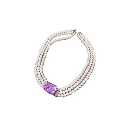 China FASHIONABLE top premium jewelry collection, 65ct lithium purple glow, chocker necklace! Sea Pearl, Purple Lithium Glow, Rich Purple, Has Clean for sale