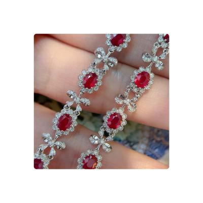 China Vintage Jewelry 5.12 Carat High End Natural Unheated Pigeon Blood Red Diamond 18k White Gold Bracelet for sale