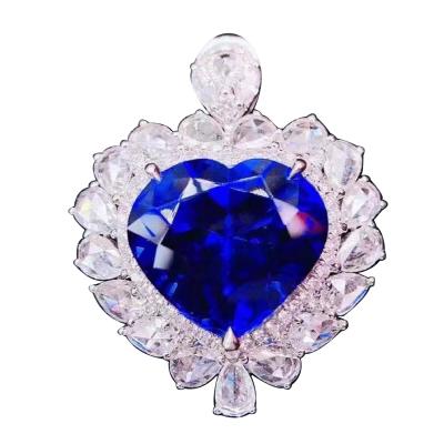 China Top 5A Tanzanite Romantic Ring Pendant Big Double Function Rare Heart Shaped Luxury Diamond for sale