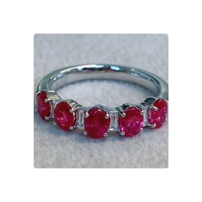 China CLASSIC Jewelry Maker Luxuriously Opens 1.387 Carat Ruby and Diamond 18K White Gold Ring for sale