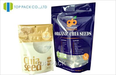 中国 プラスチック Chia の種は Resealable ジッパー及び窓を印刷しているパッケージの光沢のあるペットを立てます 販売のため