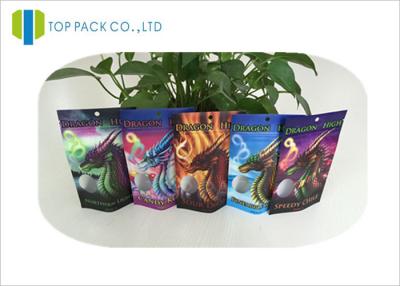 China Custom Logo Herbal Incense Bags Stand Up Zipper Clear Window Heat Seal Laminated for sale