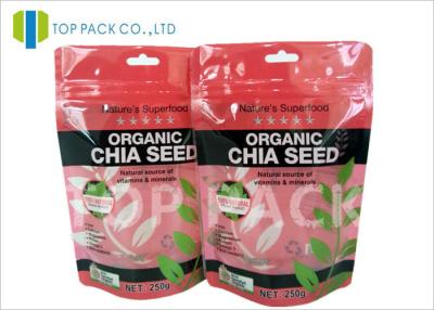 China Custom Printing Clear Window Stand Up Pouch Packaging Chia Seeds Packaging for sale