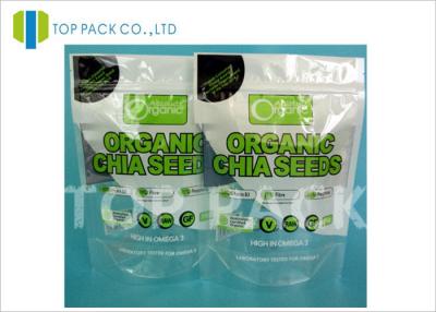 China Food Grade Stand Up Zipper Bag / Laminated Material plastic bag stand Organic Chia Seed for sale