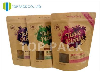 China Heat Seal Zip Lock Kraft Paper Stand Up Pouch Doypack Gravure printed for sale