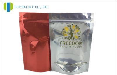 China Glossy Finished Printed Stand Up Bags , Back Clear Foil Ziplock Bags Customized Color for sale