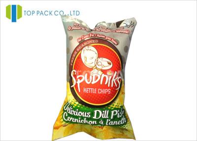 China 140 Micron Food Grade Printed Laminated Pouches Back Sealing Inflatable Chips for sale